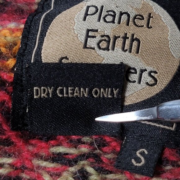 Planet Earth Sweaters Pink Nordic Fair Isle Llama Cardigan Sweater Jacket Small - Picture 10 of 10